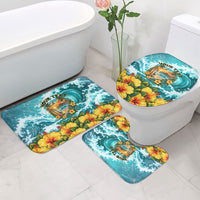 Personalized Hawaii 60th Birthday Eagle Bathroom Set Tropical Sunset Beach Hibiscus Ocean Wave TS04 - Polynesian Pride