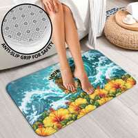 Personalized Hawaii 60th Birthday Eagle Bathroom Set Tropical Sunset Beach Hibiscus Ocean Wave TS04 - Polynesian Pride