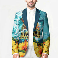 Personalized Hawaii 60th Birthday Eagle Blazer Tropical Sunset Beach Hibiscus Ocean Wave TS04 - Polynesian Pride