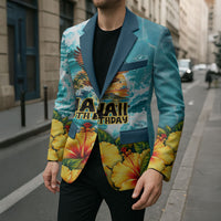 Personalized Hawaii 60th Birthday Eagle Blazer Tropical Sunset Beach Hibiscus Ocean Wave TS04 - Polynesian Pride