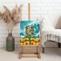 Personalized Hawaii 60th Birthday Eagle Canvas Wall Art Tropical Sunset Beach Hibiscus Ocean Wave TS04 - Polynesian Pride