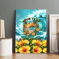 Personalized Hawaii 60th Birthday Eagle Canvas Wall Art Tropical Sunset Beach Hibiscus Ocean Wave TS04 - Polynesian Pride