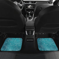 Personalized Hawaii 60th Birthday Eagle Car Mats Tropical Sunset Beach Hibiscus Ocean Wave TS04 Set 2pcs - Back Blue Yellow - Polynesian Pride