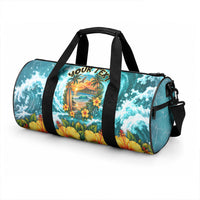 Personalized Hawaii 60th Birthday Eagle Duffle Bag Tropical Sunset Beach Hibiscus Ocean Wave TS04 - Polynesian Pride