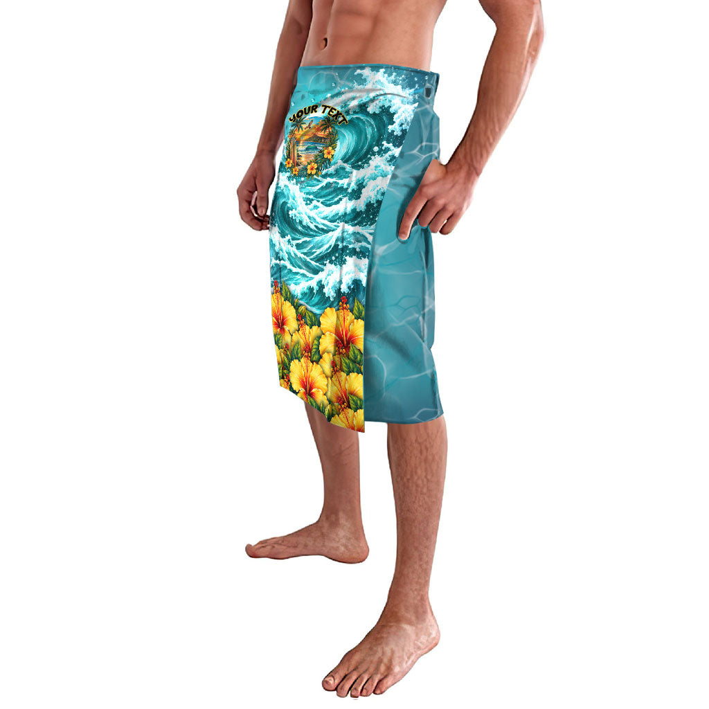 Personalized Hawaii 60th Birthday Eagle Lavalava Tropical Sunset Beach Hibiscus Ocean Wave TS04 - Polynesian Pride