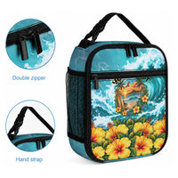 Personalized Hawaii 60th Birthday Eagle Lunch Bag Tropical Sunset Beach Hibiscus Ocean Wave TS04 - Polynesian Pride