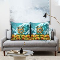 Personalized Hawaii 60th Birthday Eagle Pillow Cover Tropical Sunset Beach Hibiscus Ocean Wave TS04 - Polynesian Pride