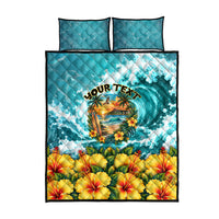 Personalized Hawaii 60th Birthday Eagle Quilt Bed Set Tropical Sunset Beach Hibiscus Ocean Wave TS04 - Polynesian Pride