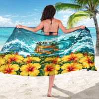Personalized Hawaii 60th Birthday Eagle Sarong Tropical Sunset Beach Hibiscus Ocean Wave TS04 - Polynesian Pride