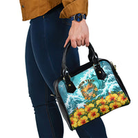 Personalized Hawaii 60th Birthday Eagle Shoulder Handbag Tropical Sunset Beach Hibiscus Ocean Wave TS04 - Polynesian Pride