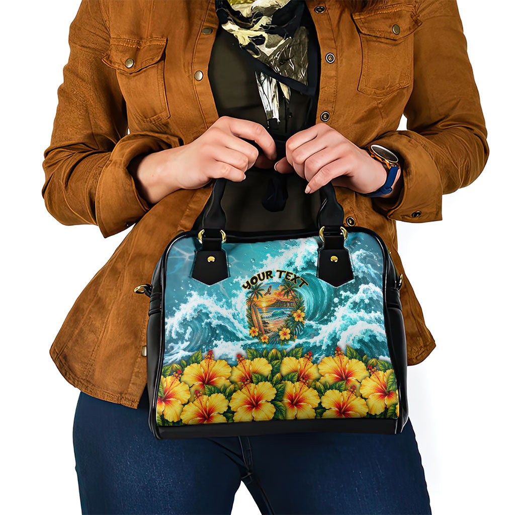 Personalized Hawaii 60th Birthday Eagle Shoulder Handbag Tropical Sunset Beach Hibiscus Ocean Wave TS04 - Polynesian Pride