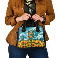 Personalized Hawaii 60th Birthday Eagle Shoulder Handbag Tropical Sunset Beach Hibiscus Ocean Wave TS04 - Polynesian Pride