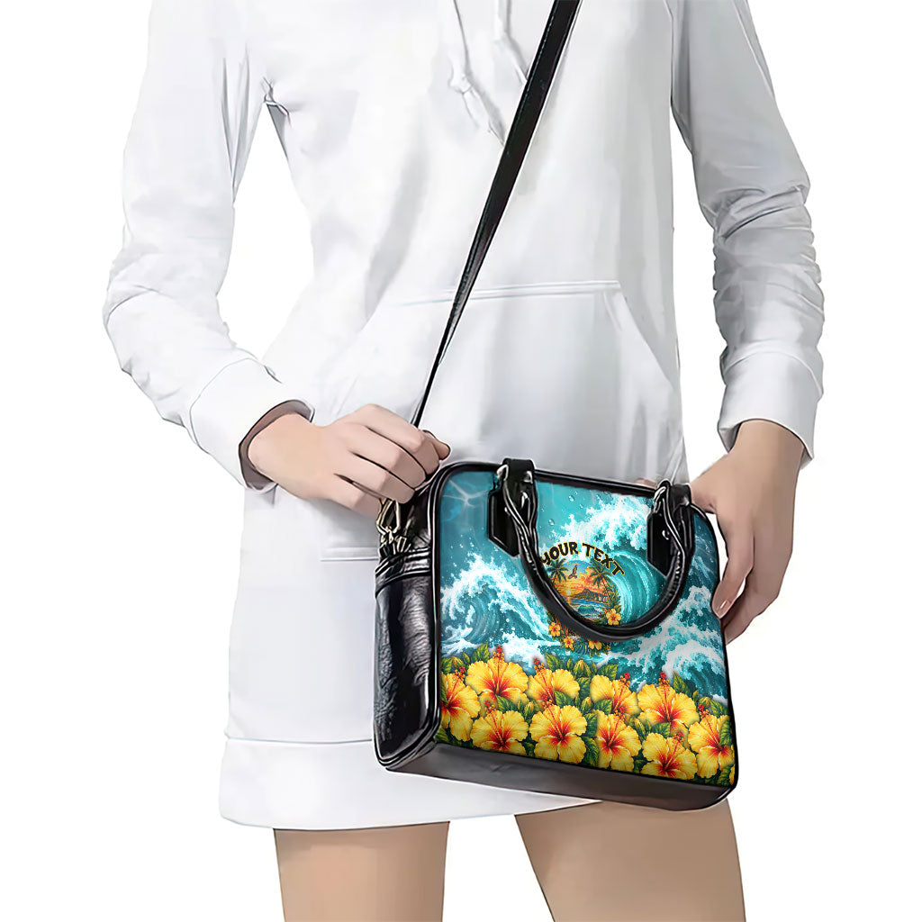 Personalized Hawaii 60th Birthday Eagle Shoulder Handbag Tropical Sunset Beach Hibiscus Ocean Wave TS04 - Polynesian Pride