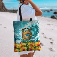 Personalized Hawaii 60th Birthday Eagle Tote Bag Tropical Sunset Beach Hibiscus Ocean Wave TS04 - Polynesian Pride