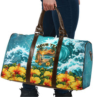 Personalized Hawaii 60th Birthday Eagle Travel Bag Tropical Sunset Beach Hibiscus Ocean Wave TS04 - Polynesian Pride