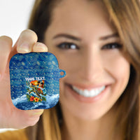 Personalized Hawaii 60th Birthday Sea Turtle AirPods Case Tropical Ocean Wave Floral Surfboard TS04 - Polynesian Pride