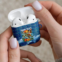 Personalized Hawaii 60th Birthday Sea Turtle AirPods Case Tropical Ocean Wave Floral Surfboard TS04 - Polynesian Pride