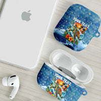 Personalized Hawaii 60th Birthday Sea Turtle AirPods Case Tropical Ocean Wave Floral Surfboard TS04 - Polynesian Pride