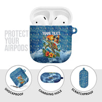 Personalized Hawaii 60th Birthday Sea Turtle AirPods Case Tropical Ocean Wave Floral Surfboard TS04 - Polynesian Pride