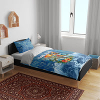Personalized Hawaii 60th Birthday Sea Turtle Bedding Set Tropical Ocean Wave Floral Surfboard TS04 - Polynesian Pride