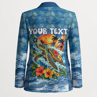 Personalized Hawaii 60th Birthday Sea Turtle Blazer Tropical Ocean Wave Floral Surfboard TS04 - Polynesian Pride