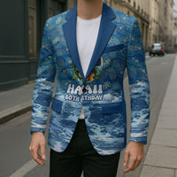 Personalized Hawaii 60th Birthday Sea Turtle Blazer Tropical Ocean Wave Floral Surfboard TS04 - Polynesian Pride