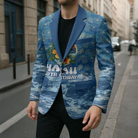 Personalized Hawaii 60th Birthday Sea Turtle Blazer Tropical Ocean Wave Floral Surfboard TS04 - Polynesian Pride