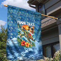 Personalized Hawaii 60th Birthday Sea Turtle Garden Flag Tropical Ocean Wave Floral Surfboard TS04 - Polynesian Pride