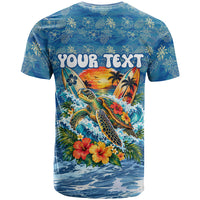 Personalized Hawaii 60th Birthday Sea Turtle T Shirt Tropical Ocean Wave Floral Surfboard TS04 - Polynesian Pride