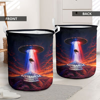 New Zealand Aotearoa Kiwi UFO Laundry Basket Sci-Fi Galaxy Sunset Sky Tower And Mountain TS04 - Polynesian Pride