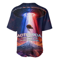 New Zealand Aotearoa Kiwi UFO Baseball Jersey Sci-Fi Galaxy Sunset Sky Tower And Mountain TS04 - Polynesian Pride