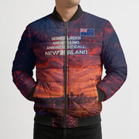 New Zealand Aotearoa Kiwi UFO Bomber Puffer Jacket Sci-Fi Galaxy Sunset Sky Tower And Mountain TS04 - Polynesian Pride