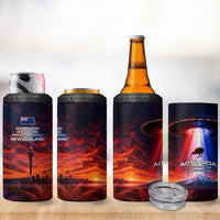 New Zealand Aotearoa Kiwi UFO 4 in 1 Can Cooler Tumbler Sci-Fi Galaxy Sunset Sky Tower And Mountain TS04 - Polynesian Pride