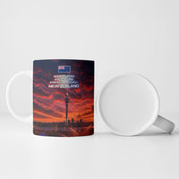 New Zealand Aotearoa Kiwi UFO Ceramic Mug Sci-Fi Galaxy Sunset Sky Tower And Mountain TS04 - Polynesian Pride