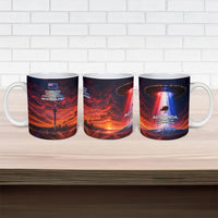 New Zealand Aotearoa Kiwi UFO Ceramic Mug Sci-Fi Galaxy Sunset Sky Tower And Mountain TS04 - Polynesian Pride