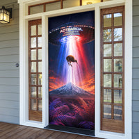 New Zealand Aotearoa Kiwi UFO Door Cover Sci-Fi Galaxy Sunset Sky Tower And Mountain TS04 - Polynesian Pride