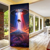 New Zealand Aotearoa Kiwi UFO Door Cover Sci-Fi Galaxy Sunset Sky Tower And Mountain TS04 - Polynesian Pride