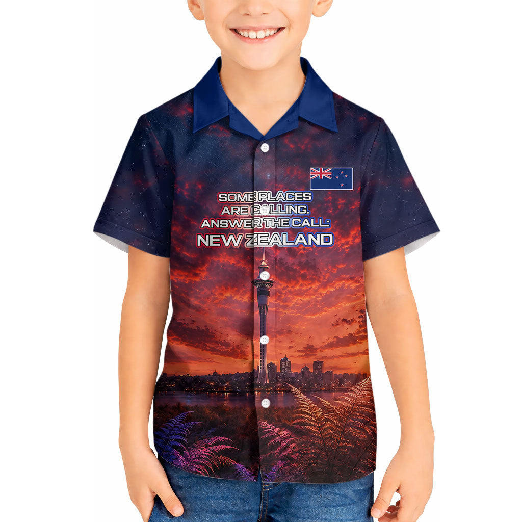 New Zealand Aotearoa Kiwi UFO Hawaiian Shirt Sci-Fi Galaxy Sunset Sky Tower And Mountain TS04 - Polynesian Pride