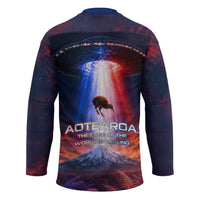 New Zealand Aotearoa Kiwi UFO Hockey Jersey Sci-Fi Galaxy Sunset Sky Tower And Mountain TS04 - Polynesian Pride
