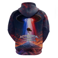 New Zealand Aotearoa Kiwi UFO Hoodie Sci-Fi Galaxy Sunset Sky Tower And Mountain TS04 - Polynesian Pride