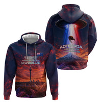 New Zealand Aotearoa Kiwi UFO Hoodie Sci-Fi Galaxy Sunset Sky Tower And Mountain TS04 - Polynesian Pride