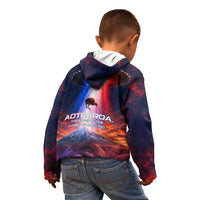New Zealand Aotearoa Kiwi UFO Kid Hoodie Sci-Fi Galaxy Sunset Sky Tower And Mountain TS04 - Polynesian Pride