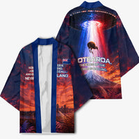 New Zealand Aotearoa Kiwi UFO Kimono Sci-Fi Galaxy Sunset Sky Tower And Mountain TS04 - Polynesian Pride