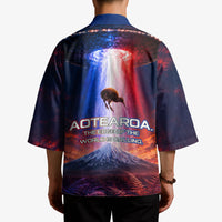 New Zealand Aotearoa Kiwi UFO Kimono Sci-Fi Galaxy Sunset Sky Tower And Mountain TS04 - Polynesian Pride