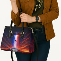 New Zealand Aotearoa Kiwi UFO Leather Bag Sci-Fi Galaxy Sunset Sky Tower And Mountain TS04 - Polynesian Pride