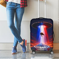 New Zealand Aotearoa Kiwi UFO Luggage Cover Sci-Fi Galaxy Sunset Sky Tower And Mountain TS04 - Polynesian Pride