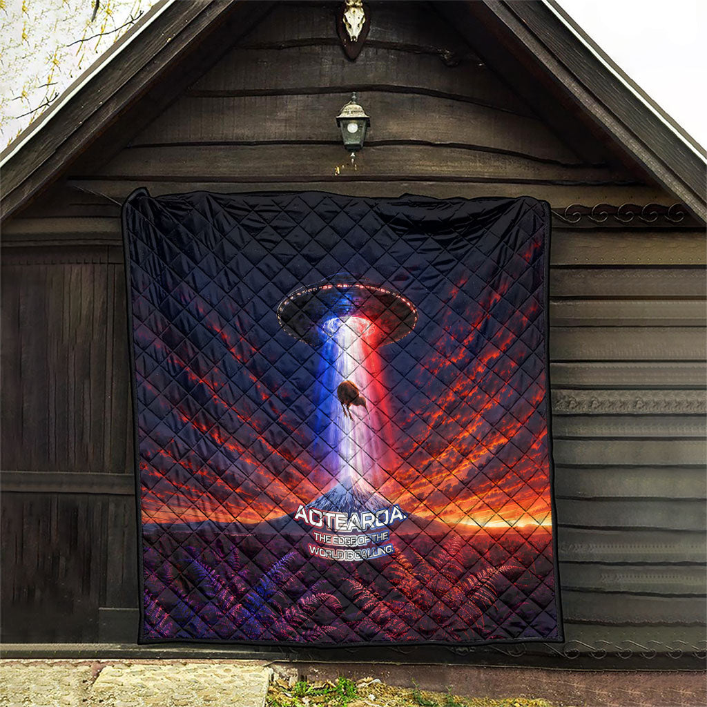 New Zealand Aotearoa Kiwi UFO Quilt Sci-Fi Galaxy Sunset Sky Tower And Mountain TS04 - Polynesian Pride