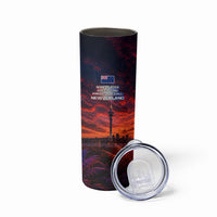 New Zealand Aotearoa Kiwi UFO Skinny Tumbler Sci-Fi Galaxy Sunset Sky Tower And Mountain TS04 - Polynesian Pride