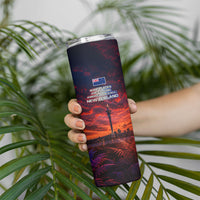 New Zealand Aotearoa Kiwi UFO Skinny Tumbler Sci-Fi Galaxy Sunset Sky Tower And Mountain TS04 - Polynesian Pride