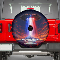 New Zealand Aotearoa Kiwi UFO Spare Tire Cover Sci-Fi Galaxy Sunset Sky Tower And Mountain TS04 - Polynesian Pride
